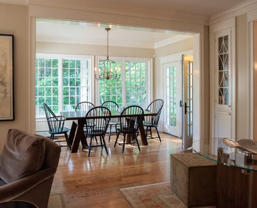 Character Interiors mudroom addition with custom built-ins.