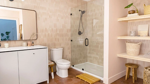 Luxurious bathroom vanity upgrade with soft lighting